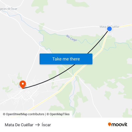 Mata De Cuéllar to Íscar map