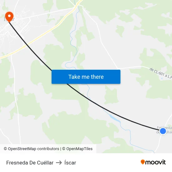 Fresneda De Cuéllar to Íscar map