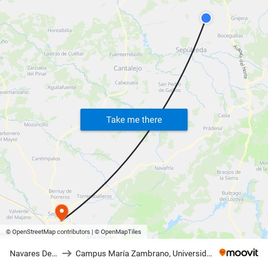 Navares De Ayuso to Campus María Zambrano, Universidad De Valladolid map