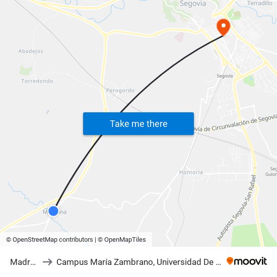 Madrona to Campus María Zambrano, Universidad De Valladolid map