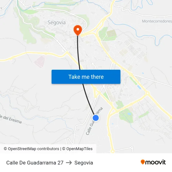 Calle De Guadarrama 27 to Segovia map