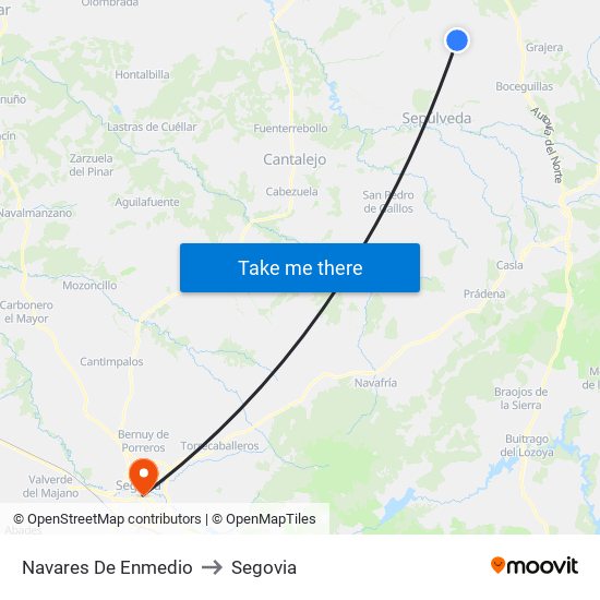 Navares De Enmedio to Segovia map