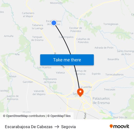 Escarabajosa De Cabezas to Segovia map