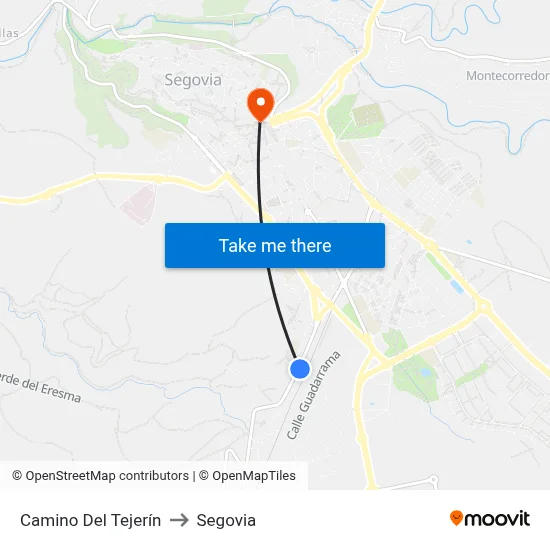 Camino Del Tejerín to Segovia map