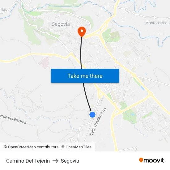 Camino Del Tejerín to Segovia map
