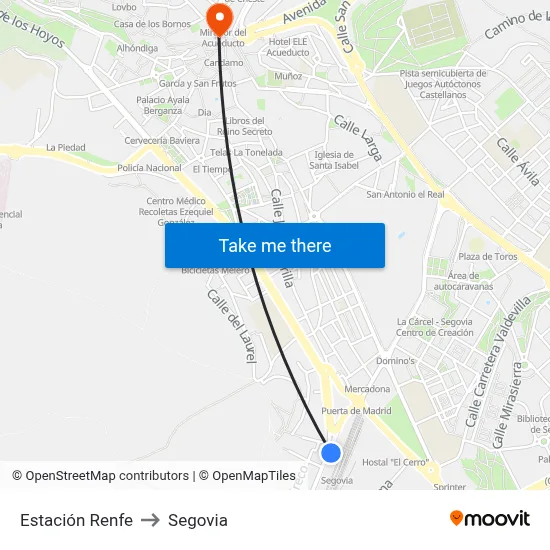 Estación Renfe to Segovia map