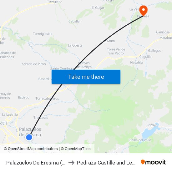 Palazuelos De Eresma (Iglesia) to Pedraza Castille and León Spain map
