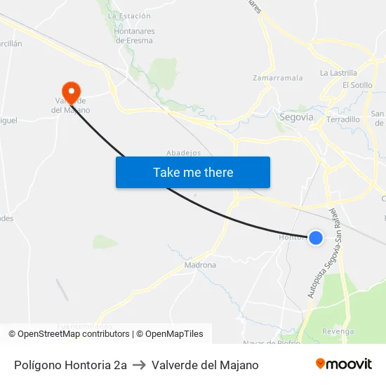Polígono Hontoria 2a to Valverde del Majano map