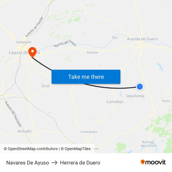 Navares De Ayuso to Herrera de Duero map