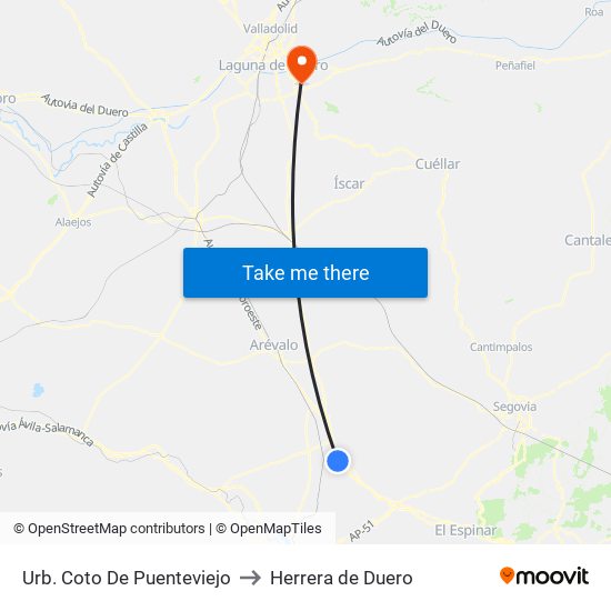 Urb. Coto De Puenteviejo to Herrera de Duero map