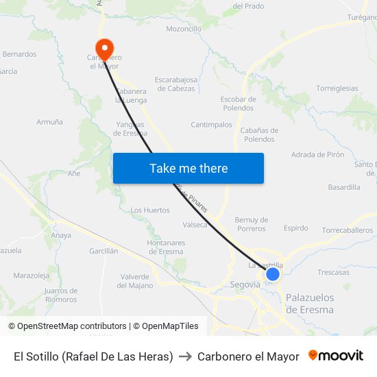 El Sotillo (Rafael De Las Heras) to Carbonero el Mayor map