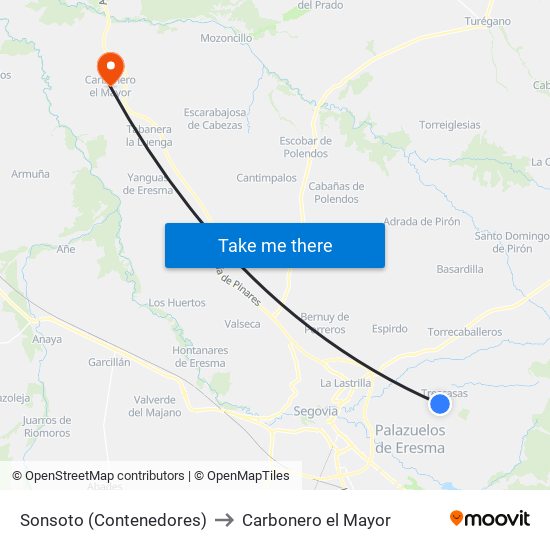 Sonsoto (Contenedores) to Carbonero el Mayor map