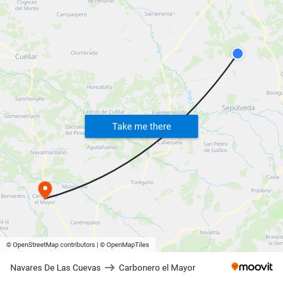 Navares De Las Cuevas to Carbonero el Mayor map