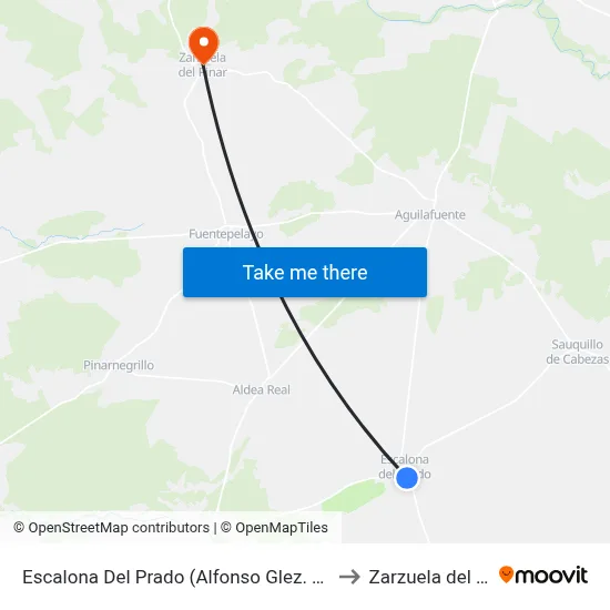 Escalona Del Prado (Alfonso Glez. De La Hoz) to Zarzuela del Pinar map