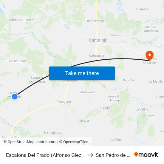 Escalona Del Prado (Alfonso Glez. De La Hoz) to San Pedro de Gaíllos map