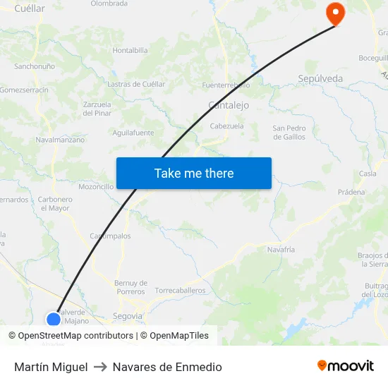 Martín Miguel to Navares de Enmedio map