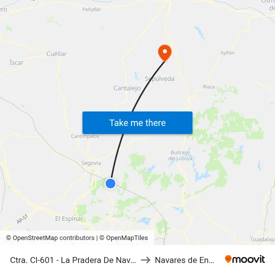 Ctra. Cl-601 - La Pradera De Navalhorno to Navares de Enmedio map