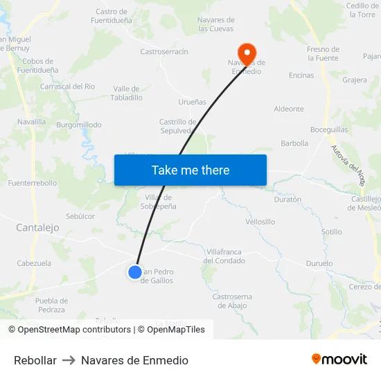 Rebollar to Navares de Enmedio map