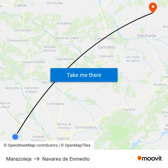 Marazoleja to Navares de Enmedio map