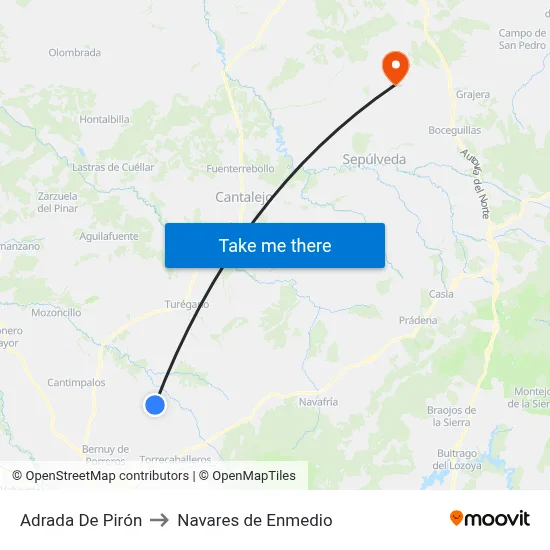 Adrada De Pirón to Navares de Enmedio map