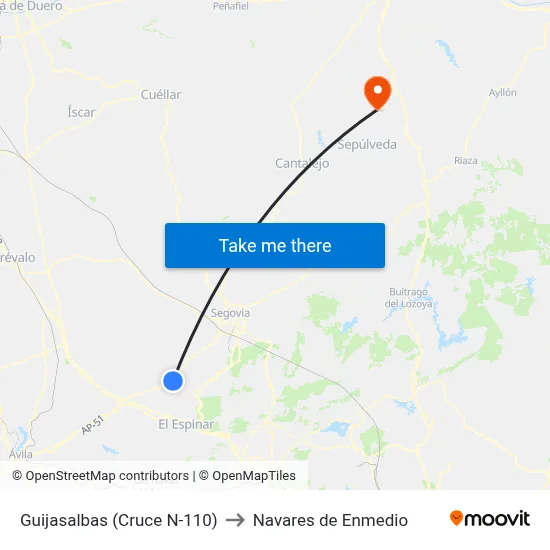 Guijasalbas (Cruce N-110) to Navares de Enmedio map