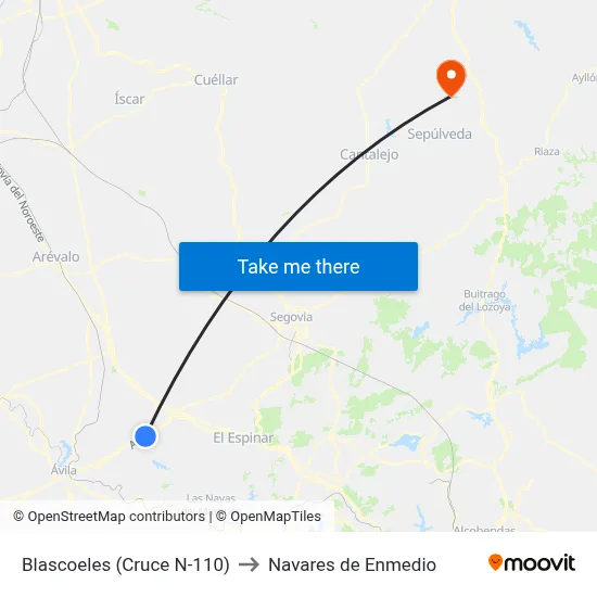 Blascoeles (Cruce N-110) to Navares de Enmedio map