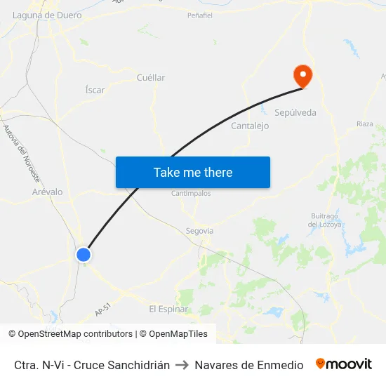 Ctra. N-Vi - Cruce Sanchidrián to Navares de Enmedio map