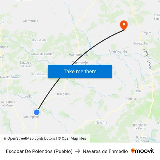 Escobar De Polendos (Pueblo) to Navares de Enmedio map