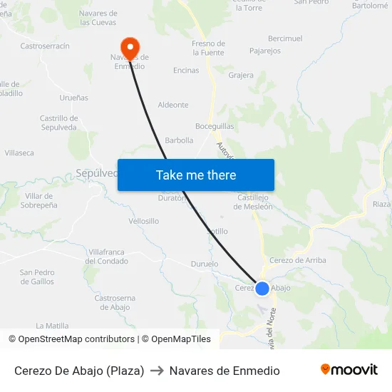 Cerezo De Abajo (Plaza) to Navares de Enmedio map