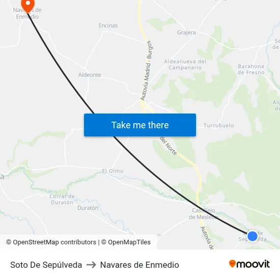 Soto De Sepúlveda to Navares de Enmedio map