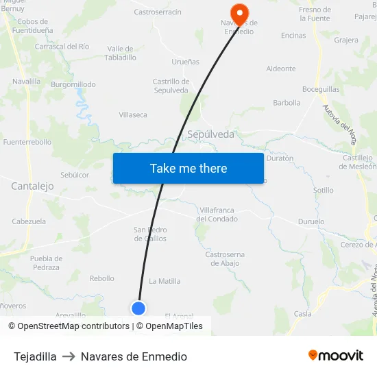 Tejadilla to Navares de Enmedio map
