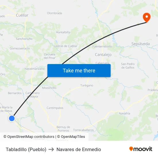 Tabladillo (Pueblo) to Navares de Enmedio map