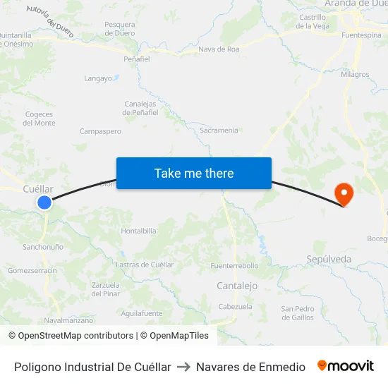 Poligono Industrial De Cuéllar to Navares de Enmedio map