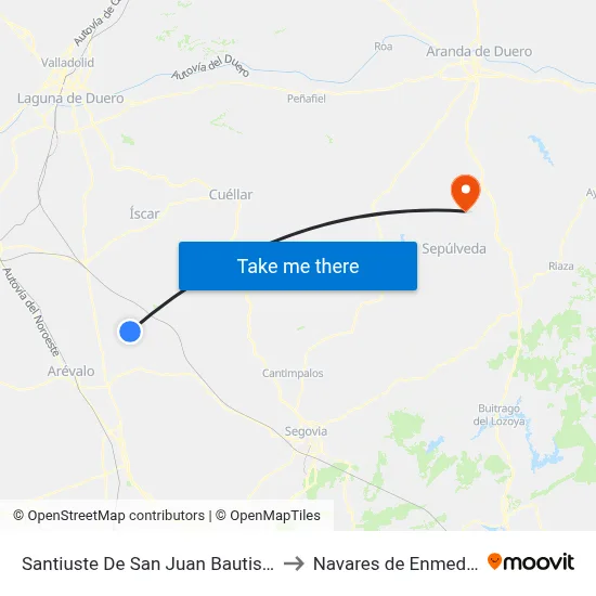 Santiuste De San Juan Bautista to Navares de Enmedio map