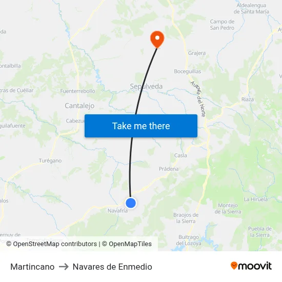 Martincano to Navares de Enmedio map