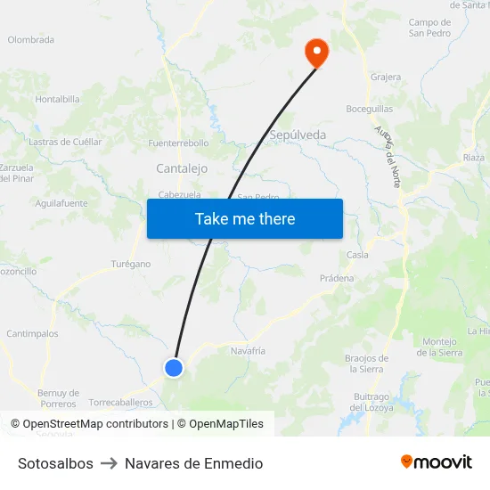 Sotosalbos to Navares de Enmedio map