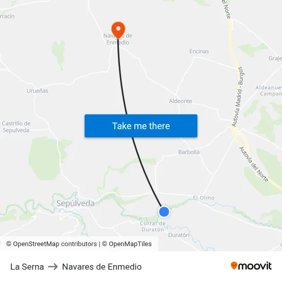 La Serna to Navares de Enmedio map