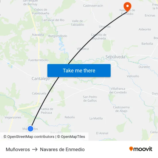 Muñoveros to Navares de Enmedio map