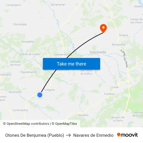 Otones De Benjumea (Pueblo) to Navares de Enmedio map