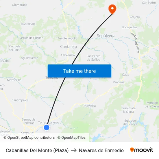 Cabanillas Del Monte (Plaza) to Navares de Enmedio map