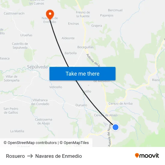 Rosuero to Navares de Enmedio map
