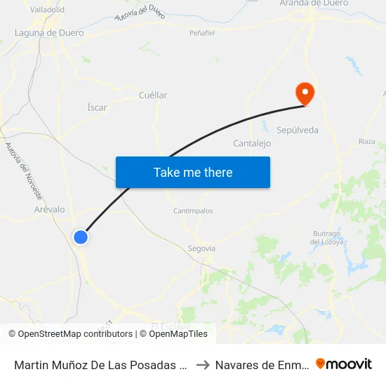 Martin Muñoz De Las Posadas (Plaza) to Navares de Enmedio map