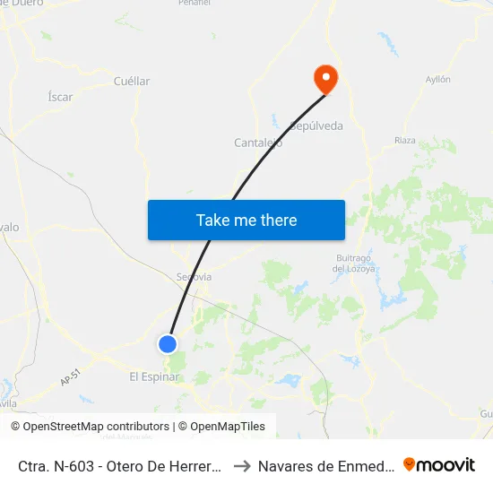 Ctra. N-603 - Otero De Herreros to Navares de Enmedio map