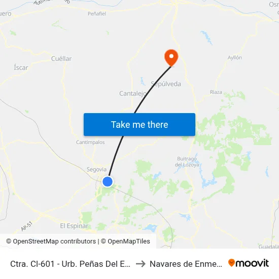 Ctra. Cl-601 - Urb. Peñas Del Erizo to Navares de Enmedio map