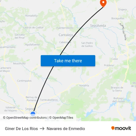 Giner De Los Ríos to Navares de Enmedio map