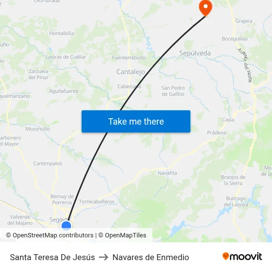 Santa Teresa De Jesús to Navares de Enmedio map