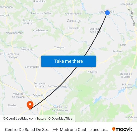 Centro De Salud De Sepúlveda to Madrona Castille and León Spain map