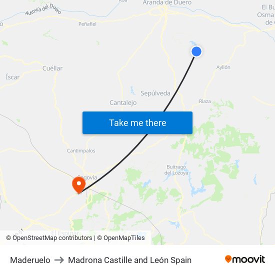 Maderuelo to Madrona Castille and León Spain map