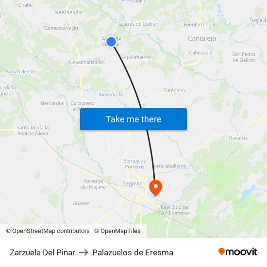 Zarzuela Del Pinar to Palazuelos de Eresma map