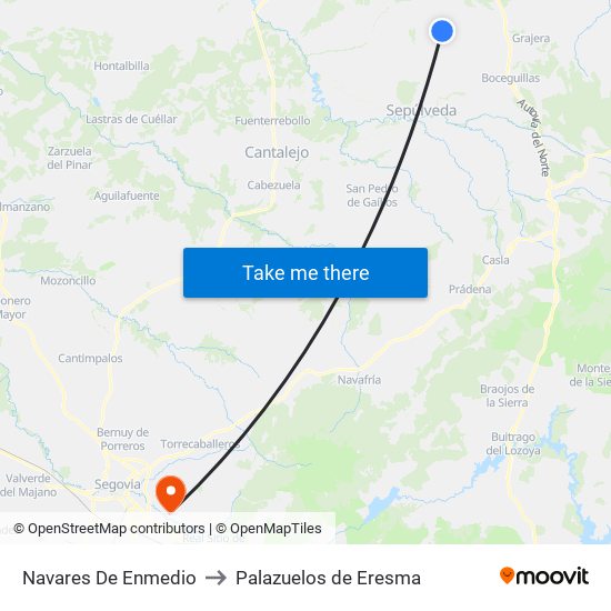 Navares De Enmedio to Palazuelos de Eresma map
